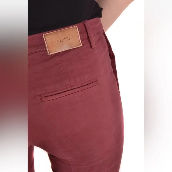 Alysi Bordeaux Pants size 26 in burgundy Made in Italy - Picture 6 of 11